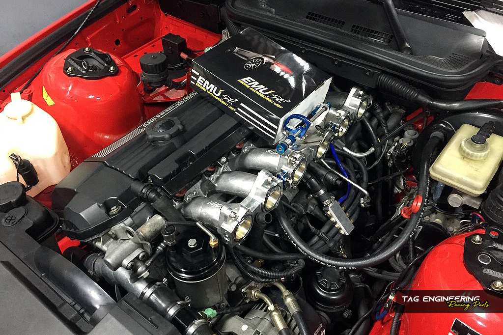 Customer Red BMW E36 M3US 3.2 Project Stage2 – RHD ITB & ECU Tune / E36 M3US 3.2 第二階段 – 引擎動力部分 | JNK Motorsport by TAG Engineering Group