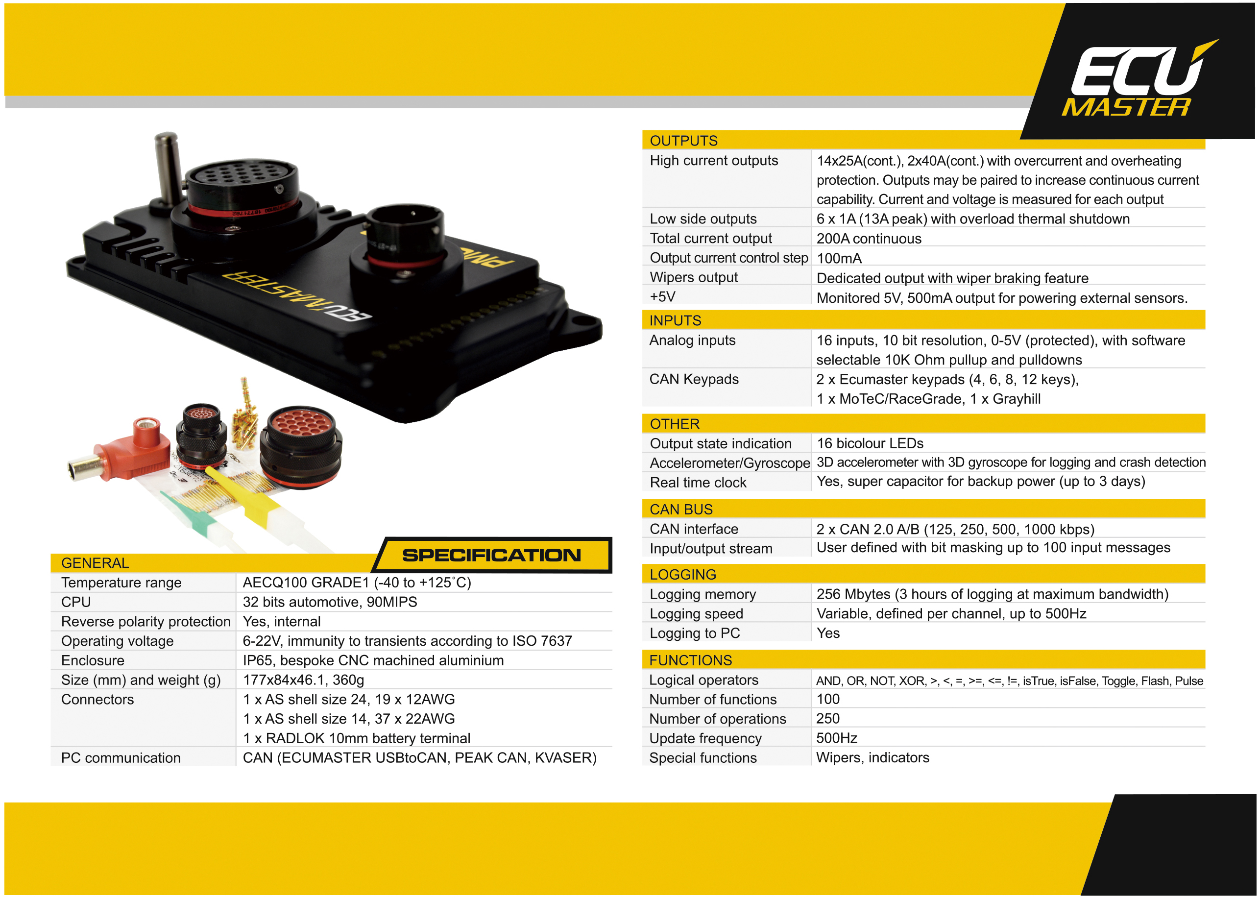 ECUMaster PMU-16AS Power Management Unit With Deutsch AutoSport Connector 高階專業級電源管理系統 (軍規鍍金快拆插頭) | JNK Motorsport by TAG Engineering Group