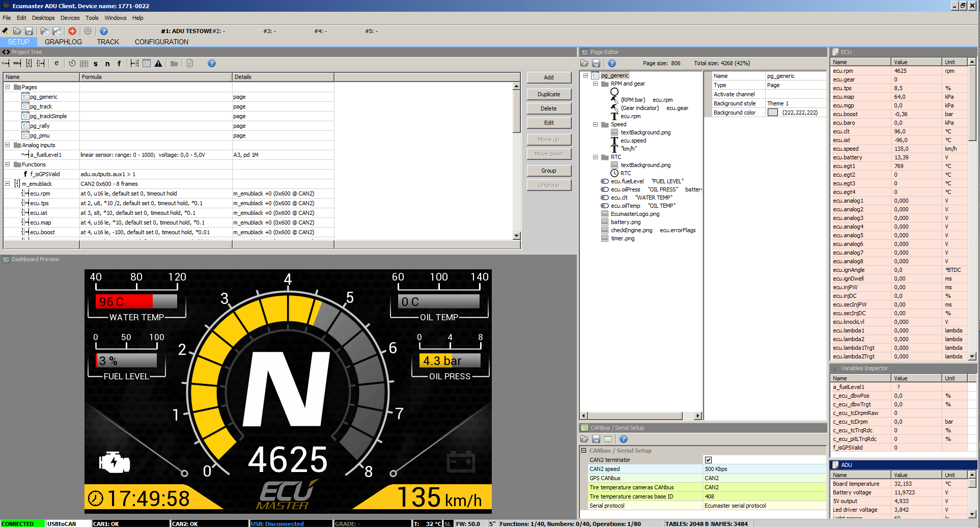 JNK Motorsport by TAG Engineering Group | ECUMaster ADU Digit Dashboard