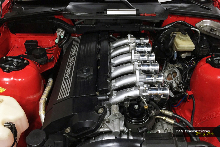 Customer Red BMW E36 M3US 3.2 Project Stage2 – RHD ITB & ECU Tune / E36 M3US 3.2 第二階段 – 引擎動力部分 | JNK Motorsport by TAG Engineering Group