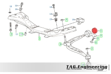 Duralumin Billet Front Control Arm Uniball Bushing Kit For BMW Euro E36 M3 3.2, Z3M 3.2 魚眼三角架鐵套組 (正心) | JNK Motorsport by TAG Engineering Group