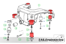 27 Pcs Complete Suspension Bushing Set for BMW E36 (Not fit Compact, Z3) 全車底盤 27 件強化鐵套組 | JNK Motorsport by TAG Engineering Group