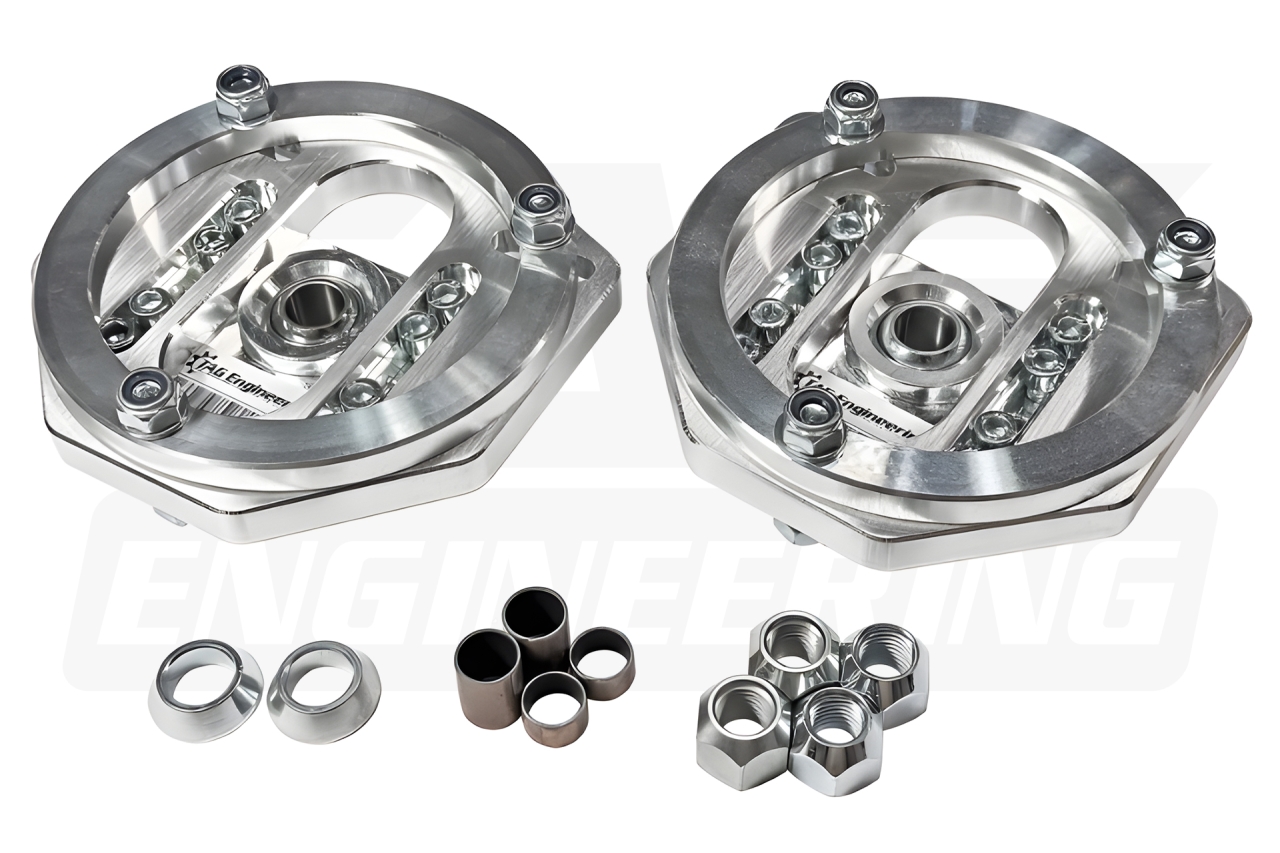 Gen1 Duralumin Billet 4-Way Front Coilover Adjustable Camber Plate For BMW E24, E28, E30, E34 全向可調前懸吊魚眼上座 (4way, 3D) | JNK Motorsport by TAG Engineering Group