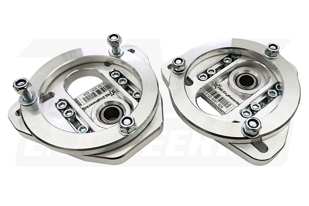 Duralumin Billet 4-Way Front Coilover Adjustable Camber Plate For BMW E90, E91, E92, E93 全向可調前懸吊魚眼上座 (4way, 3D) | JNK Motorsport by TAG Engineering Group