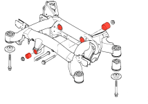80ShA Heavy Duty 3 Pcs Rear Differential Bushing Kit(Front and Rear) For BMW E39 強化型後差速器固定鐵套 3 件組 | JNK Motorsport by TAG Engineering Group