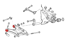 90ShA Heavy Duty Rear Lower Trailing Arm Bush Set For BMW E38, E39, E53, E60, E61, E63, E64, E65, E66 強化後下 H 控制臂內側鐵套組 | JNK Motorsport by TAG Engineering Group