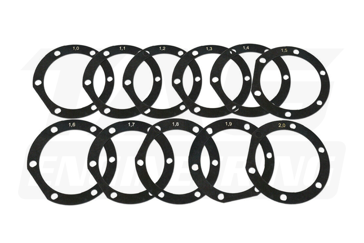 10Pcs BMW E21 6 Bolt Differential Shim Set For Backlash And Carrier Preload Adjustment 強化型 LSD 間隙以及預壓調整墊片 10 片組 (E21, 6孔) | JNK Motorsport by TAG Engineering Group