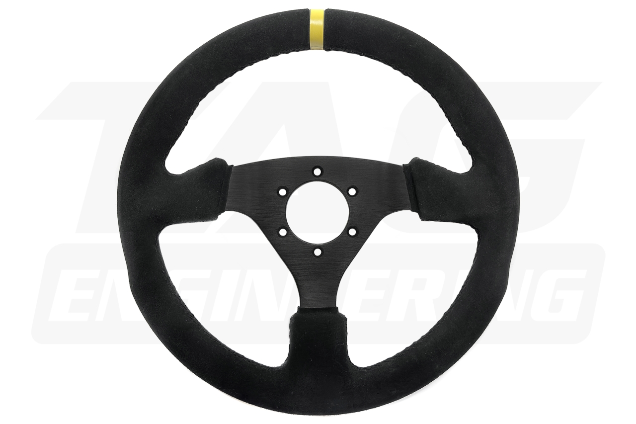 CE-SimUK Series Classic Rally Targa 330mm Suede Steering Wheel 經典絨面三幅平面賽車方向盤 | JNK Motorsport by TAG Engineering Group