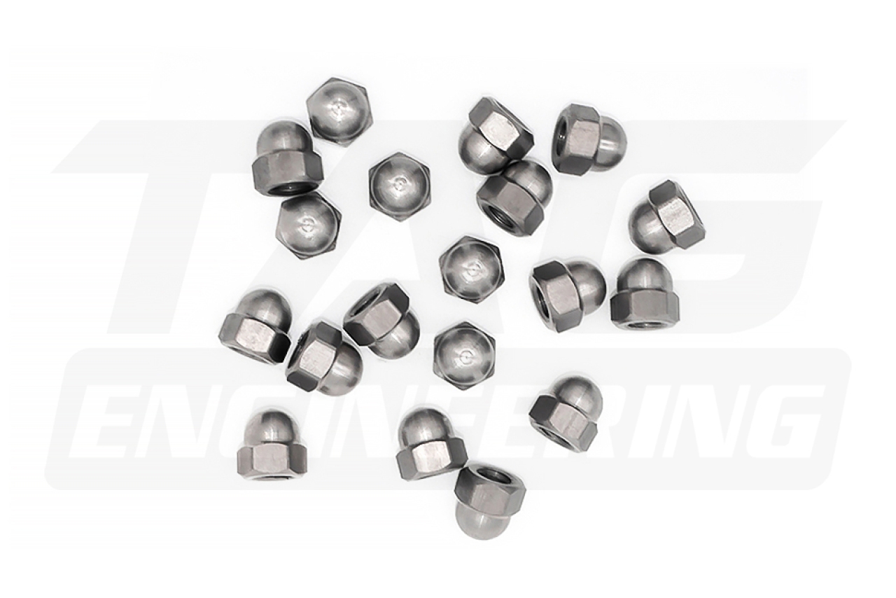 JNK Grade5 TC4 Titanium Cylinder Head Cover Screw Dome Cap Set For BMW E30 M3 S14 Engine 高品質鈦合金引擎上蓋螺帽組 (18Pcs) | JNK Motorsport by TAG Engineering Group