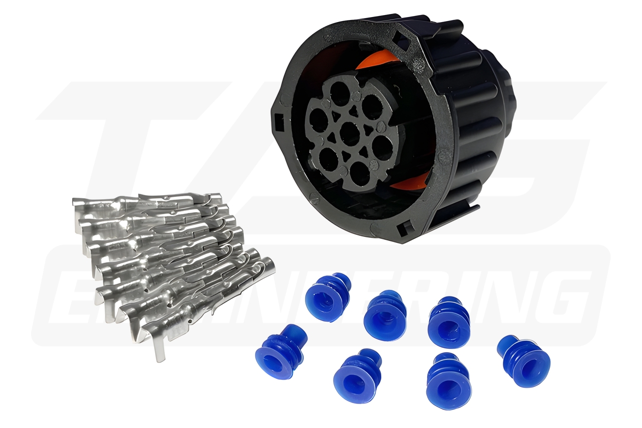 TE Connectivity Female 7P 1.5mm Sealed Circular Contact Layout Socket Housing And Terminal 密封型圓頭針狀連接器插頭組 (7 觸點, 母頭, 含端子) | JNK Motorsport by TAG Engineering Group