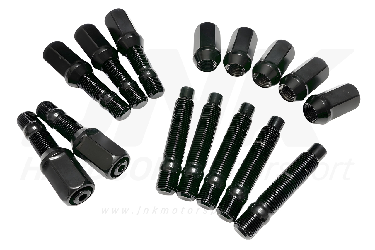 JNK 40Pcs M14*1.25 Premium Steel Race Wheel Studs And Nuts Set For BMW 高強度鋁圈螺絲轉換螺柱套組 (合金烏鋼) | JNK Motorsport by TAG Engineering Group